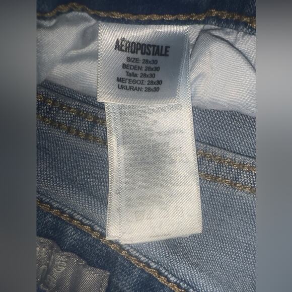 Aeropostale Super Skinny Women's Distressed Blue Jeans - Picture 8 of 10